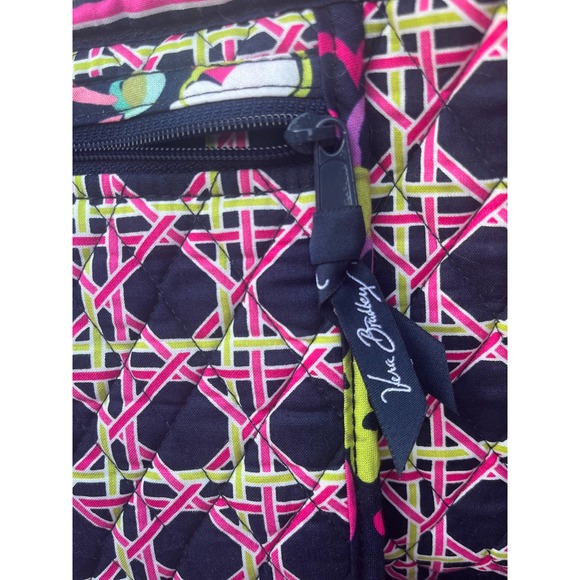 Vera Bradley Tote, Dark Blue with Floral Design, Large - Picture 6 of 11